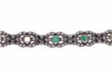 Bracciale con diamanti e smeraldi - 