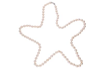 Filo di perle coltivate e fermezza con diamanti - Gioielli Vintage