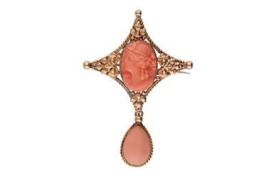 Spilla con corallo - Gioielli Vintage