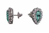 Paio di orecchini con diamanti e smeraldi - Gioielli Vintage
