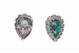 Paio di orecchini con diamanti e smeraldi - Gioielli Vintage