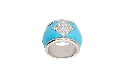 Anello a fascia con diamanti e pietra - Speciale di Natale Anello a fascia con diamanti e pietra - Speciale di Natale