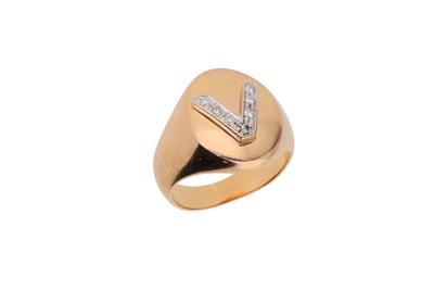 Anello chevalier  con diamanti - Asta di San Valentino