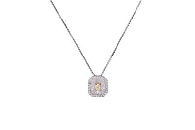 Collana con diamante centrale fancy giallo e diamanti a contorno - Asta di San Valentino
