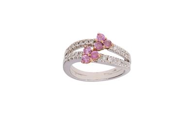 Damiani, anello con corindoni rosa e diamanti - Asta di San Valentino