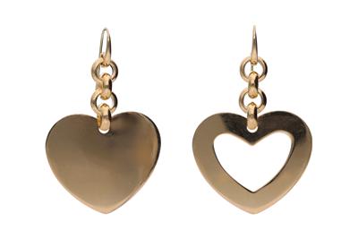 Orecchini pendenti con ciondoli a cuore - Asta di San Valentino