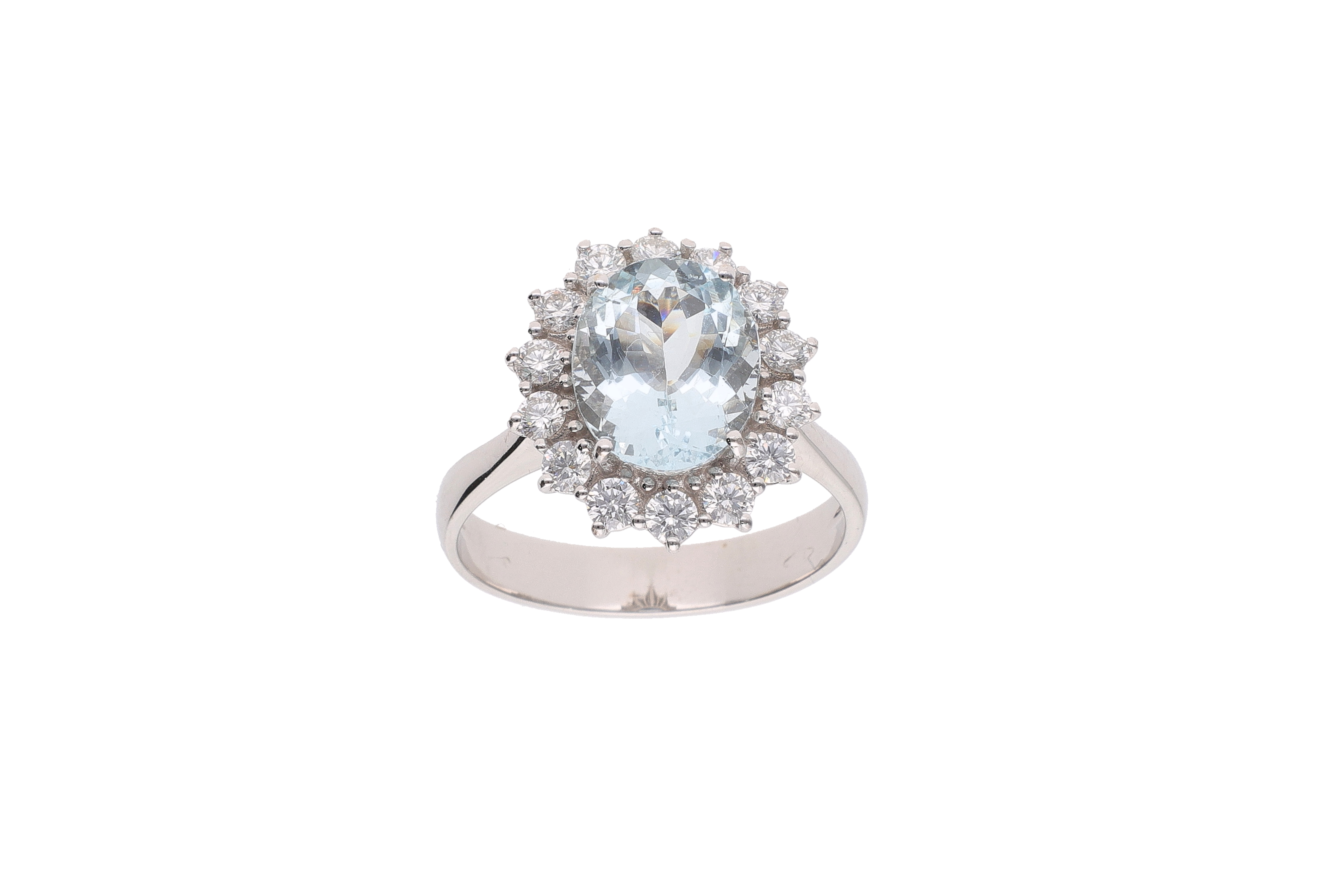 Anello con acquamarina e diamanti - Asta Preziosi