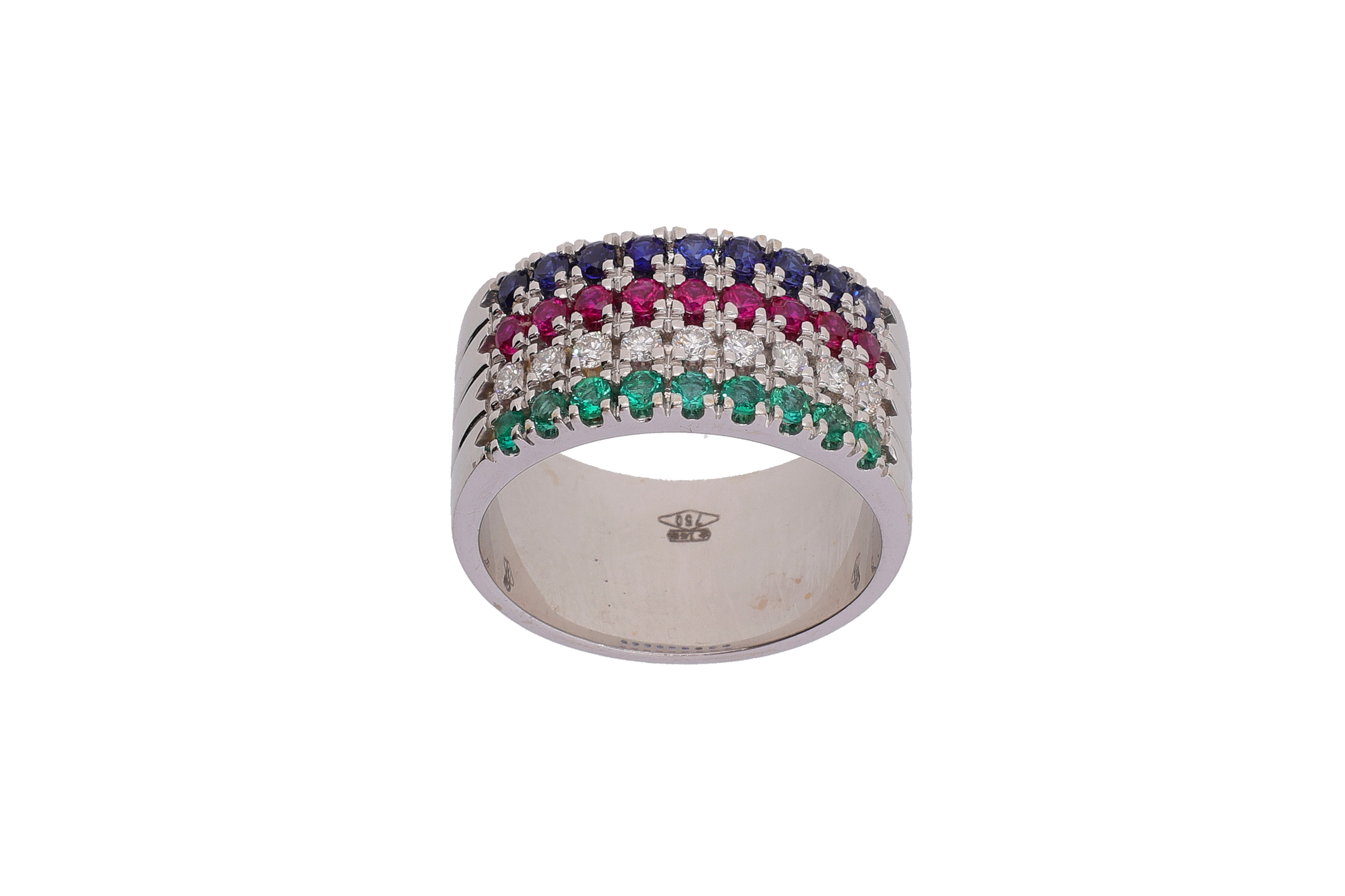 Anello con pietre e diamanti - Asta Preziosi