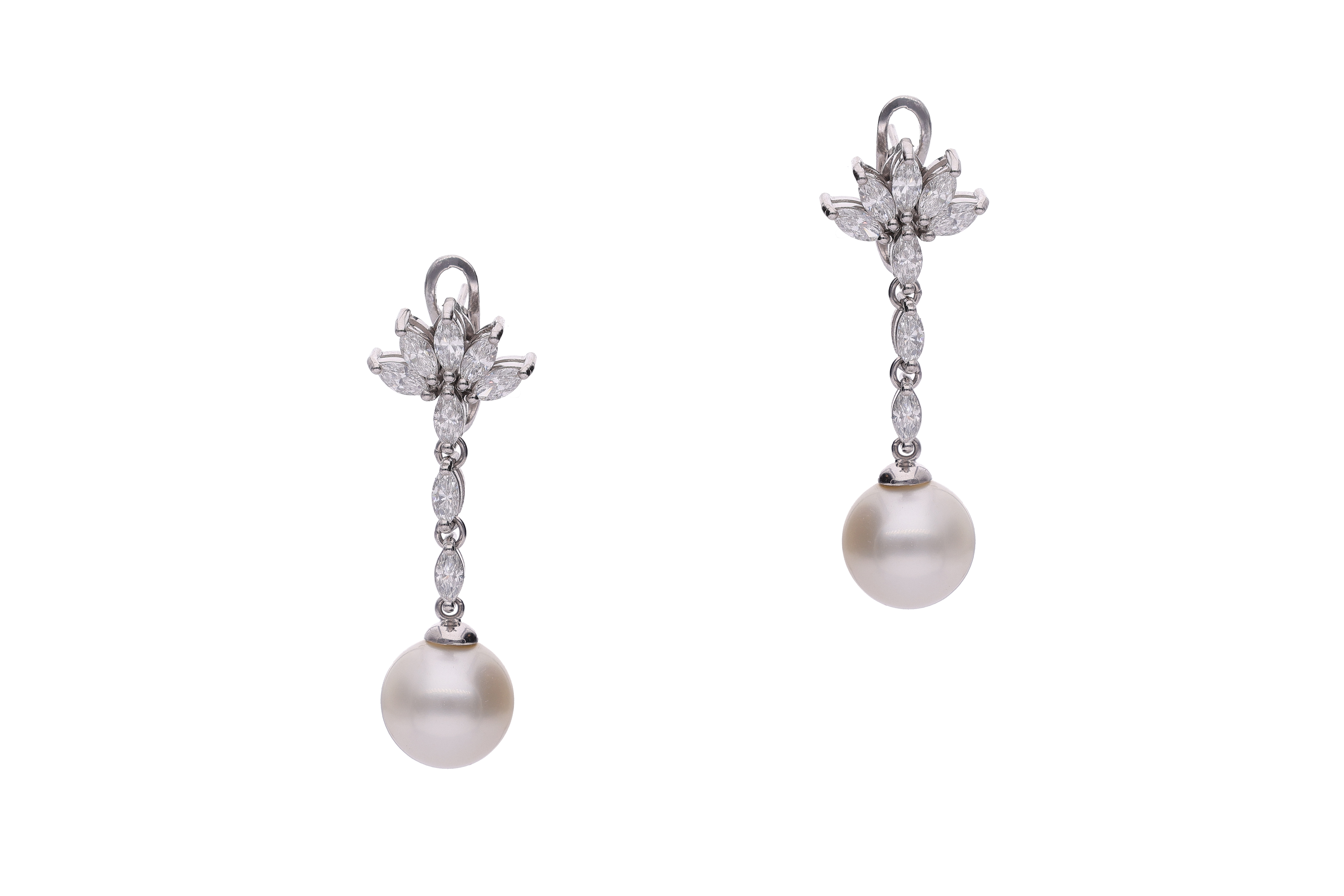 Orecchini con perle e diamanti - Asta Preziosi