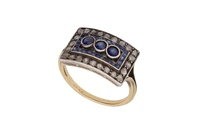 Anello con diamanti, zaffiri e pietre - Vintage mania