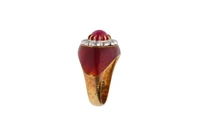 Anello con pietra, smalto e diamanti - Vintage mania Anello con pietra, smalto e diamanti - Vintage mania