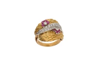 Anello con rubini e diamanti - Vintage mania Anello con rubini e diamanti - Vintage mania