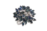 Anello con zaffiri e diamanti - Vintage mania Anello con zaffiri e diamanti - Vintage mania