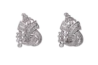 Coppia di spille a doppia clip con diamanti - Vintage mania Coppia di spille a doppia clip con diamanti - Vintage mania