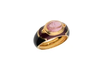 La Nouvelle Bague, anello con tormalina e smalti - Vintage mania La Nouvelle Bague, anello con tormalina e smalti - Vintage mania
