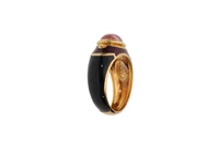 La Nouvelle Bague, anello con tormalina e smalti - Vintage mania La Nouvelle Bague, anello con tormalina e smalti - Vintage mania
