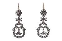 Paio di orecchini con diamanti - Vintage mania Paio di orecchini con diamanti - Vintage mania