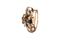 Spilla a ghirlanda con smalto nero e diamanti - Vintage mania