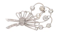 Spilla con diamanti e perla coltivata - Vintage mania Spilla con diamanti e perla coltivata - Vintage mania