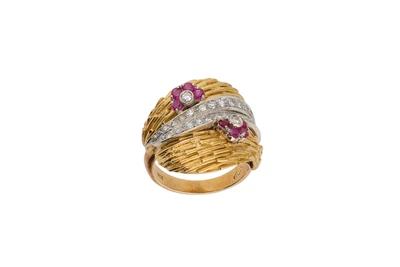Anello con rubini e diamanti - Vintage mania Anello con rubini e diamanti - Vintage mania