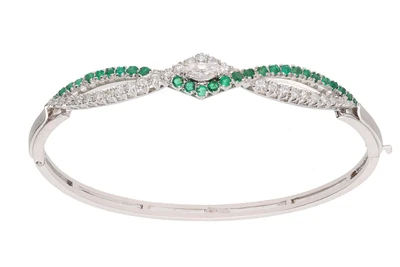 Bracciale con smeraldi e diamanti - Vintage mania