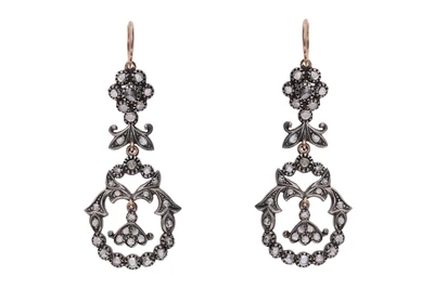 Paio di orecchini con diamanti - Vintage mania Paio di orecchini con diamanti - Vintage mania
