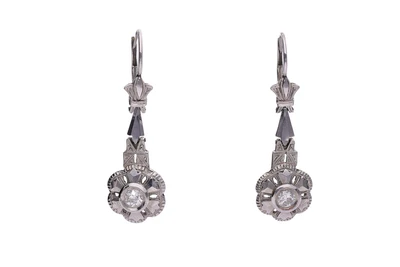 Paio di orecchini con diamanti - Vintage mania