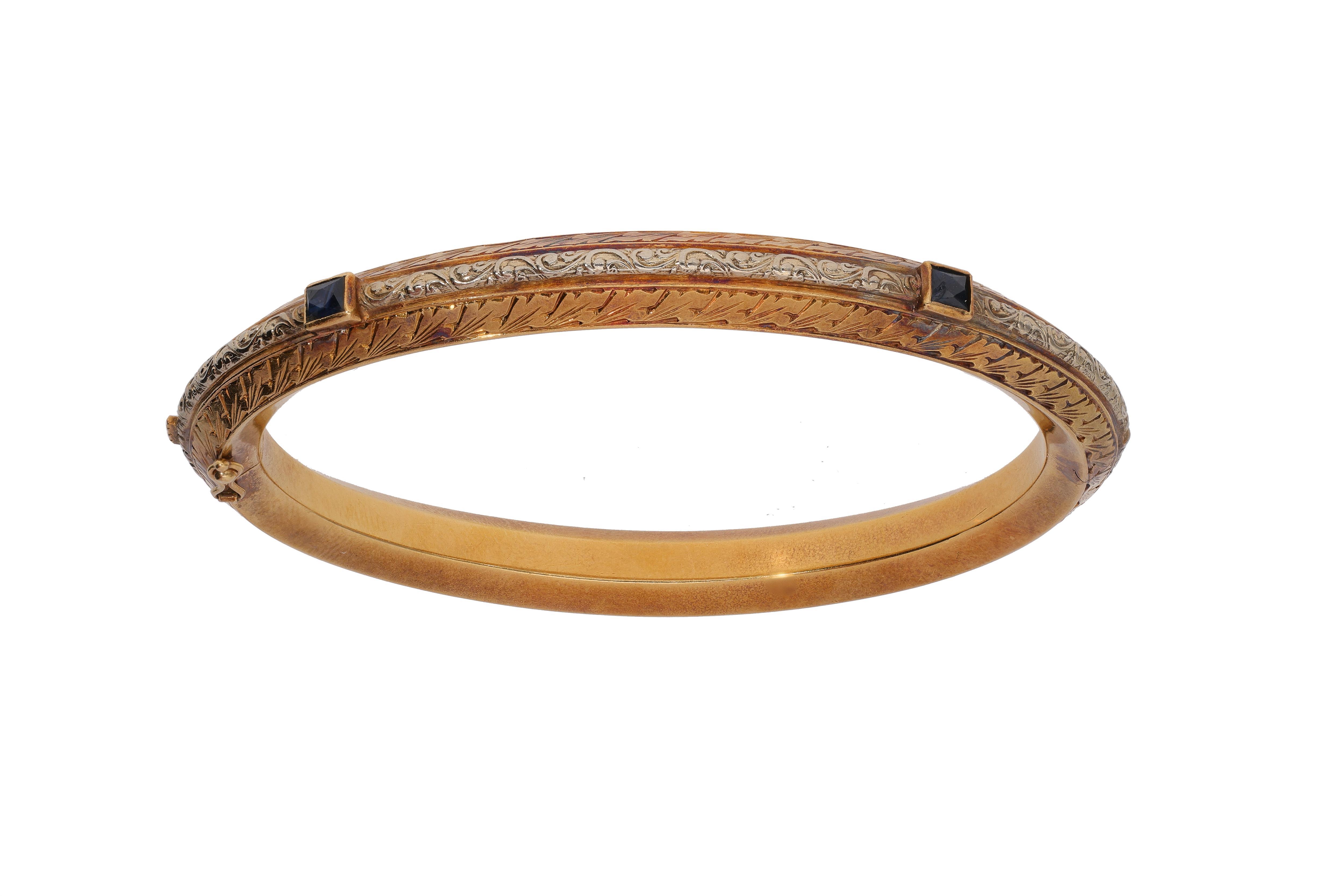Bracciale rigido con zaffiri - Vintage mania