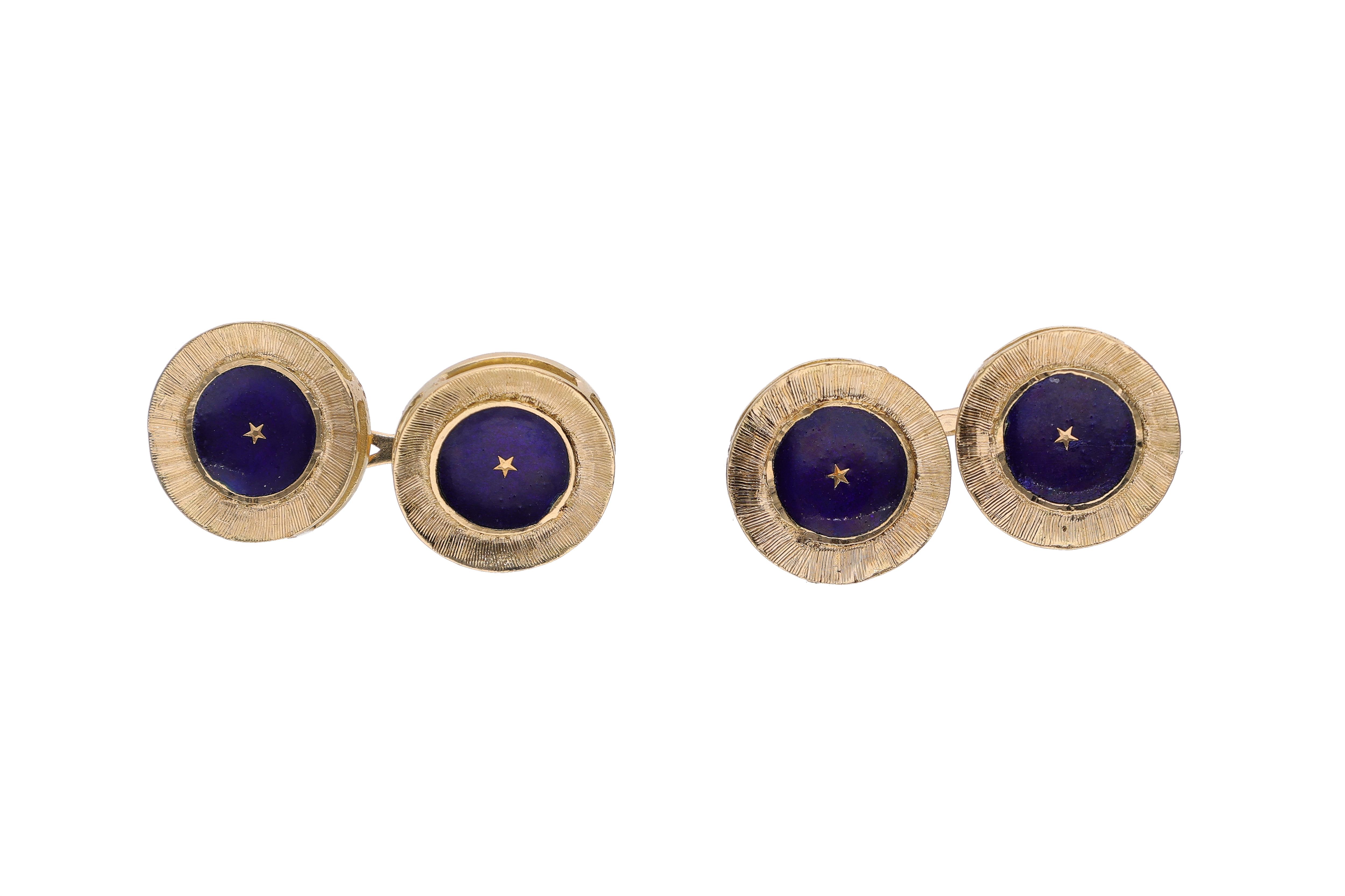 Gemelli con smalti blu - Vintage mania