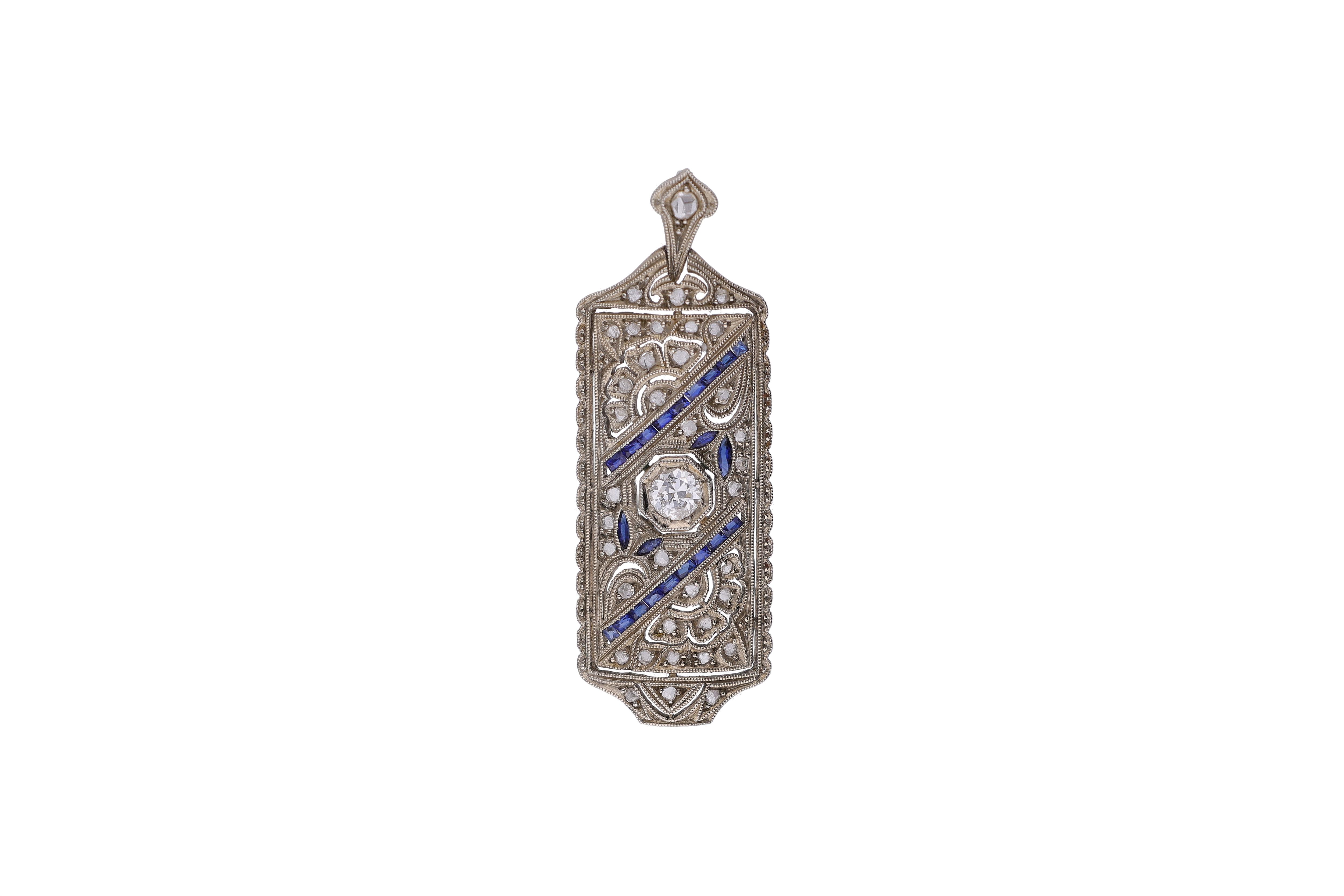Pendente con diamanti e pietre - Vintage mania