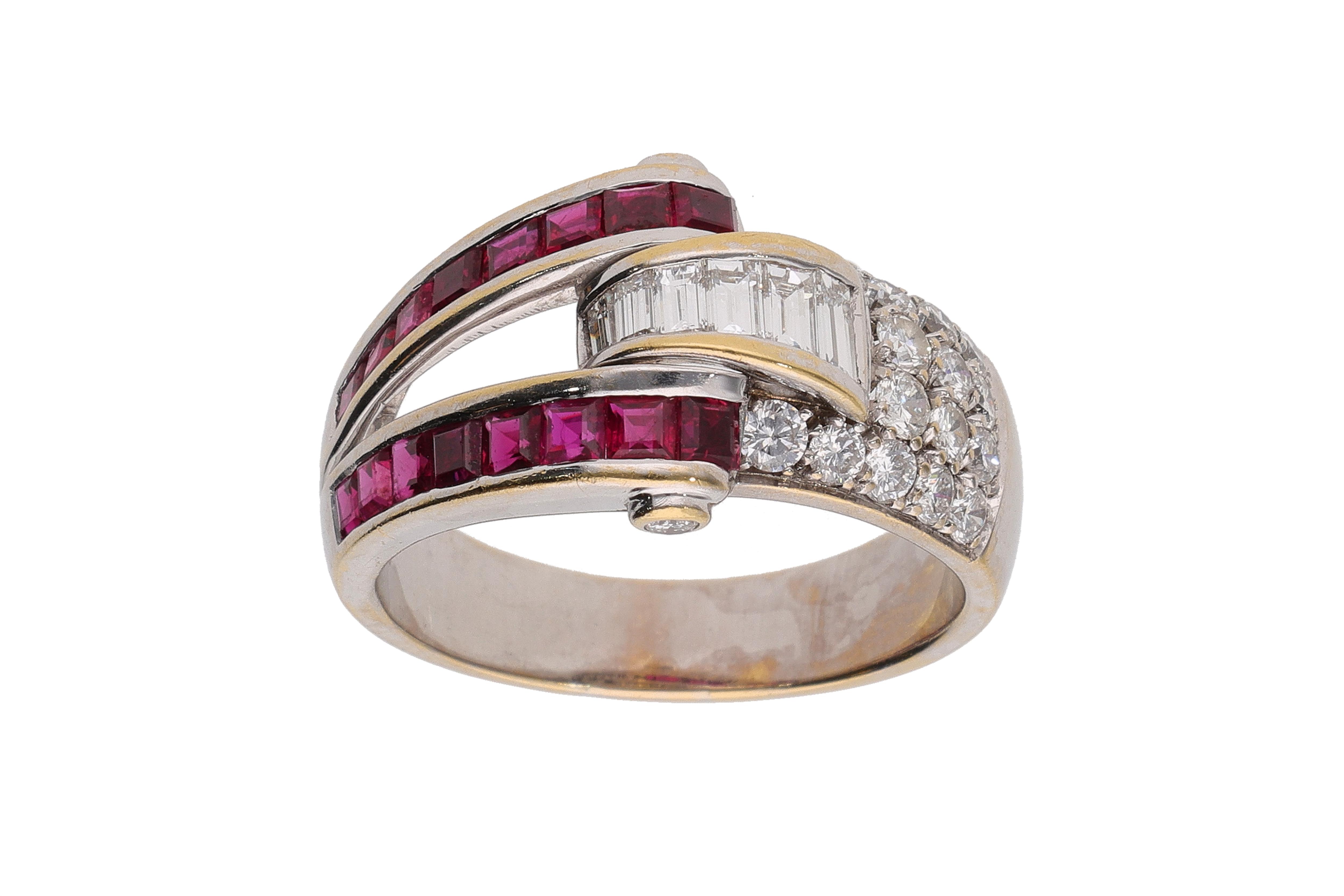 Salvini, anello con rubini e diamanti - Vintage mania