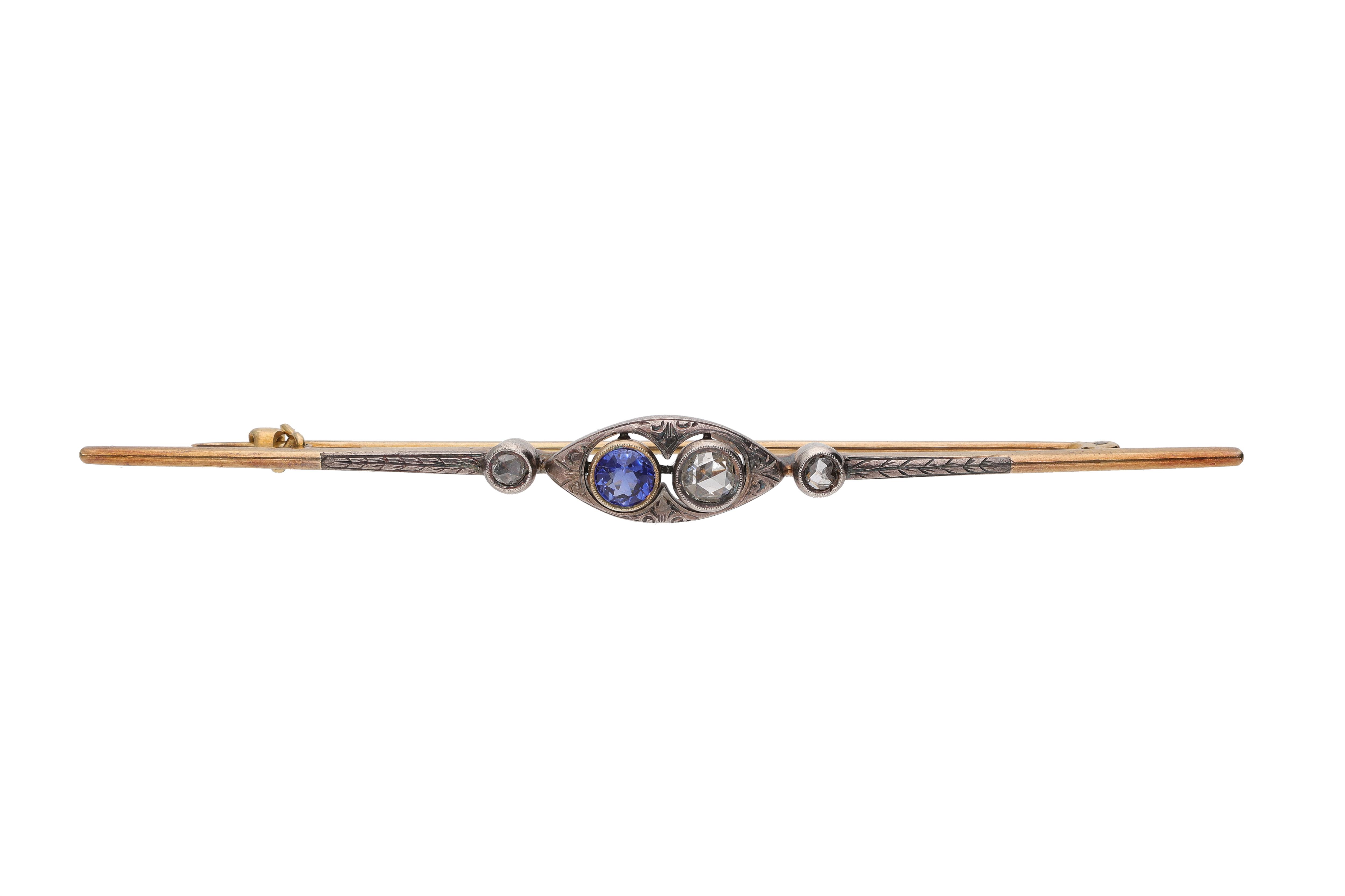 Spilla con diamanti e pietra - Vintage mania