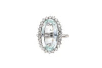 Anello con acquamarina e diamanti - Asta Speciale Tesori d'autunno