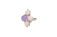Anello con corallo, pietra e diamanti - Asta Speciale Tesori d'autunno
