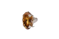 Anello con quarzo e diamanti - Asta Speciale Tesori d'autunno