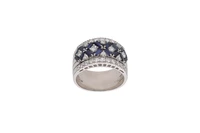 Anello con zaffiri, pietre e diamanti - Asta Speciale Tesori d'autunno