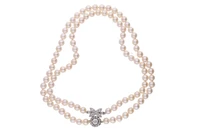 Collana di perle coltivate e diamanti - Asta Speciale Tesori d'autunno