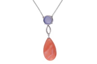 Collier con corallo, pietra di luna e diamanti - Asta Speciale Tesori d'autunno
