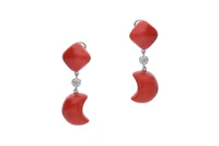 Orecchini con corallo e diamanti - Asta Speciale Tesori d'autunno