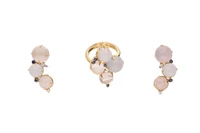Orecchini e anello con quarzi, pietre di luna, pietre e diamanti - Asta Speciale Tesori d'autunno