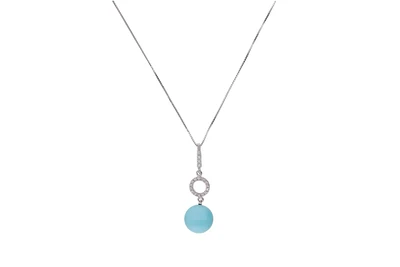Collana con ciondolo di turchese e diamanti - Asta Speciale Tesori d'autunno