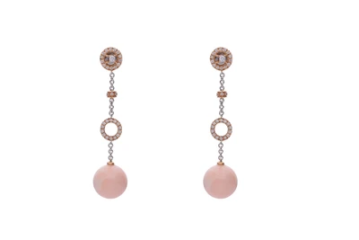 Orecchini con corallo e diamanti - Asta Speciale Tesori d'autunno
