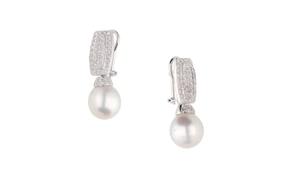 Orecchini con perle Mari del Sud e diamanti - Asta Speciale Tesori d'autunno