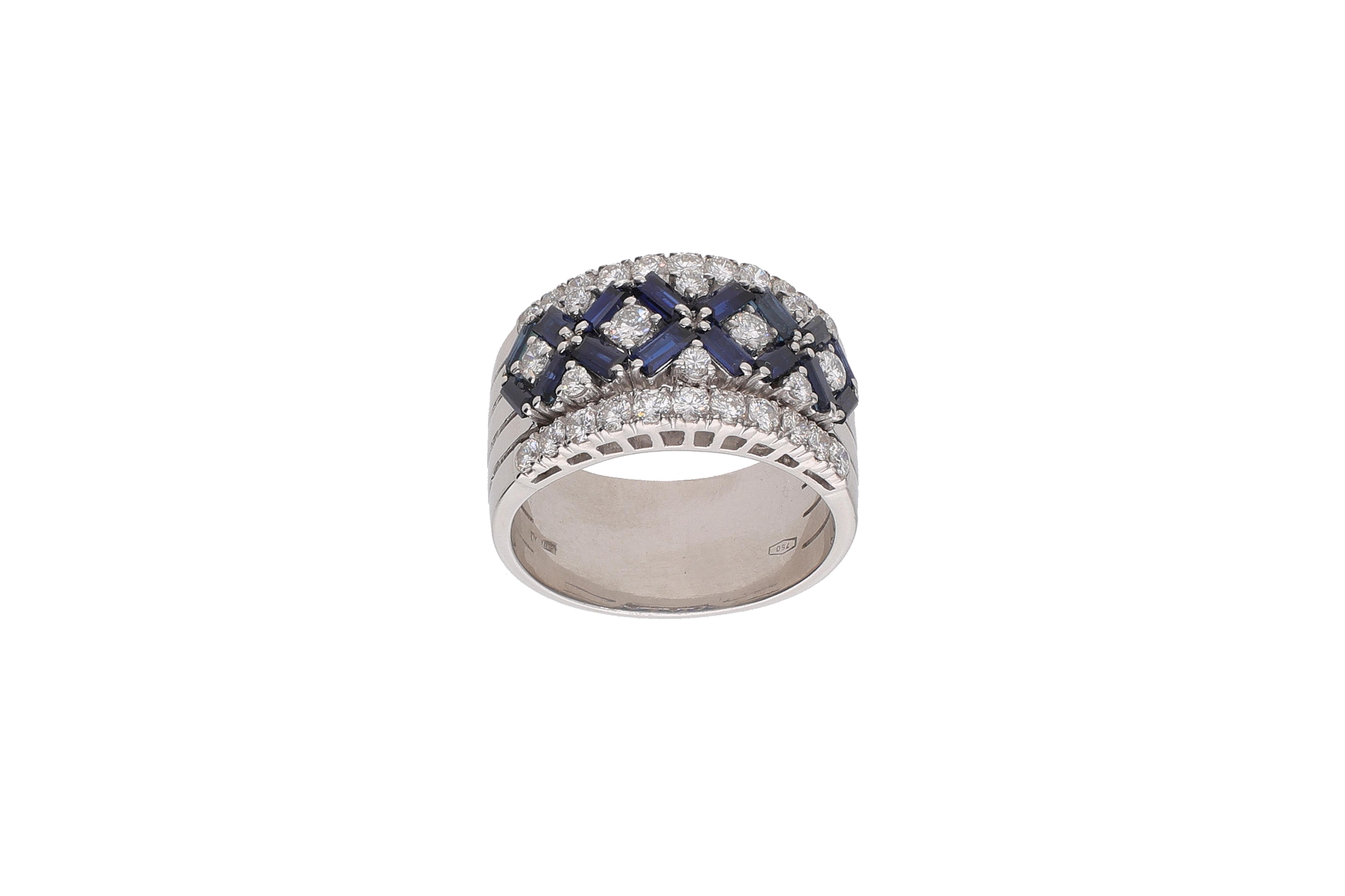 Anello con zaffiri, pietre e diamanti - Asta Speciale Tesori d'autunno