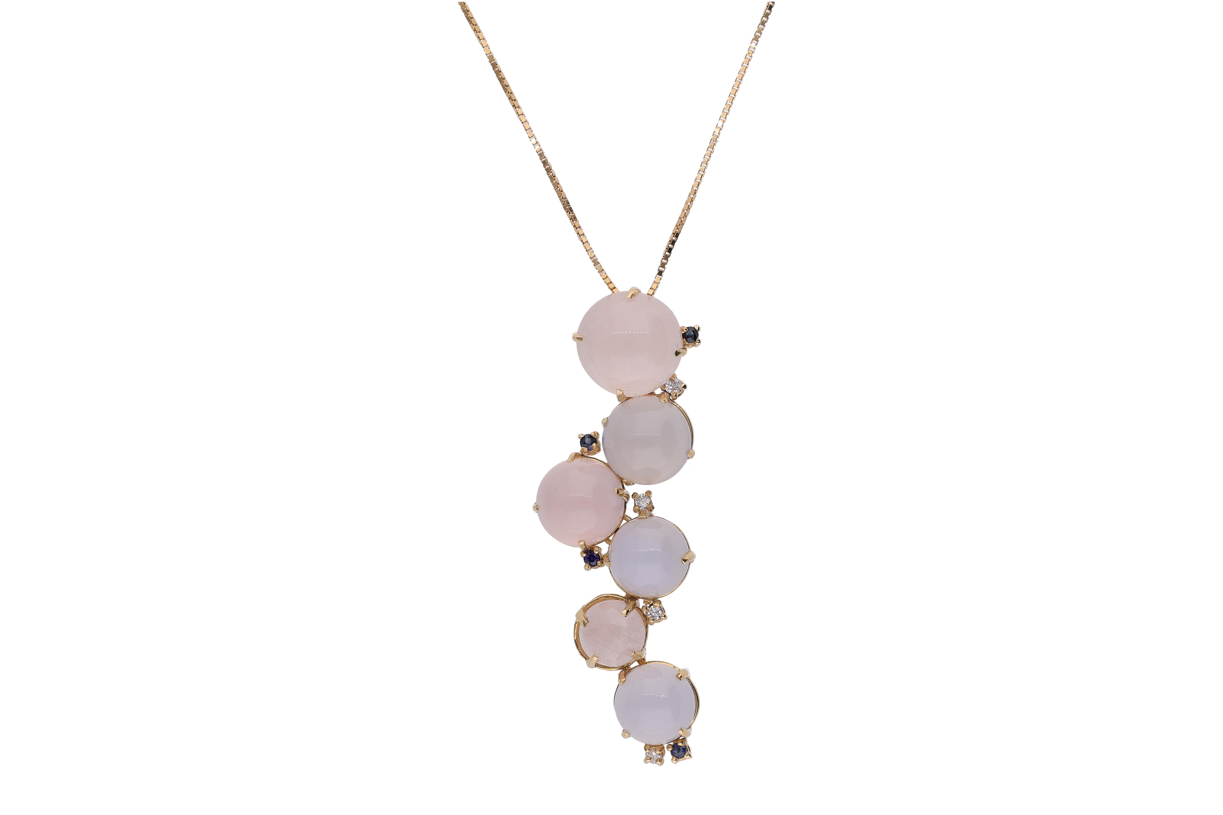 Collana con pietre di luna, pietre e diamanti - Asta Speciale Tesori d'autunno
