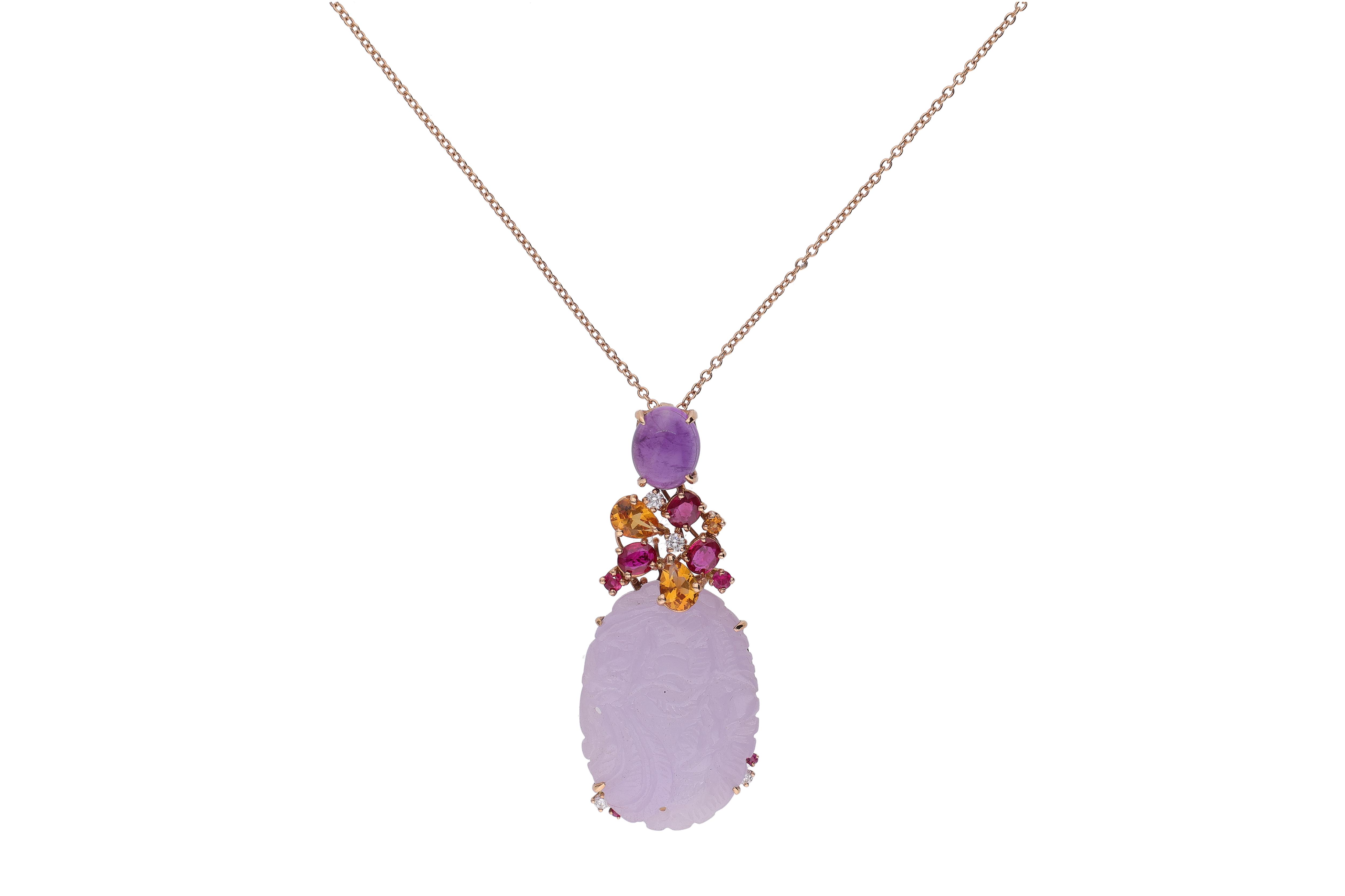 Collier con ametista, rubini, pietre e diamanti - Asta Speciale Tesori d'autunno