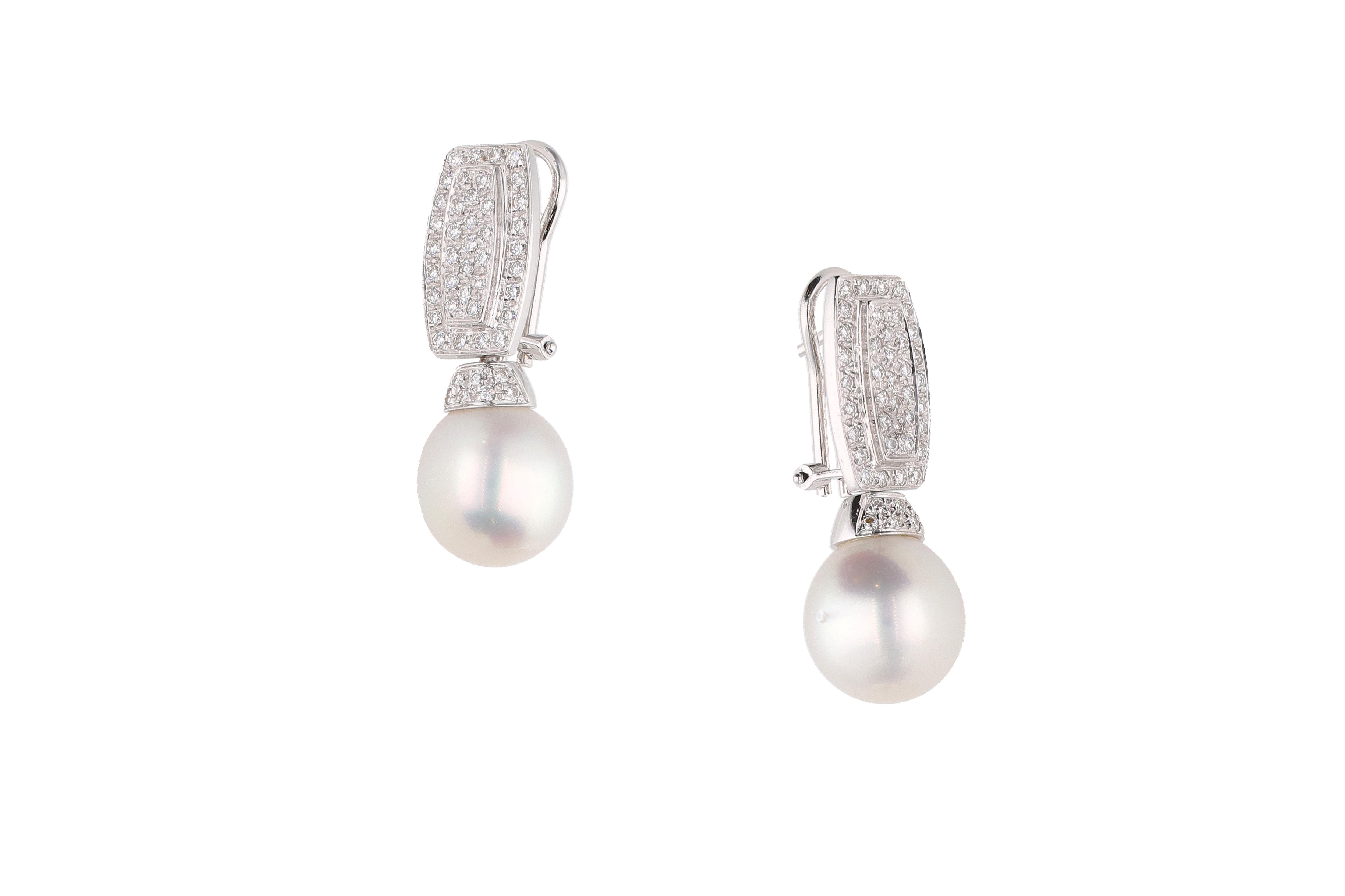 Orecchini con perle Mari del Sud e diamanti - Asta Speciale Tesori d'autunno
