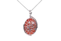 Collana con ciondolo di corallo e diamanti - Asta Speciale Natale