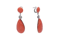 Orecchini con corallo e diamanti - Asta Speciale Natale