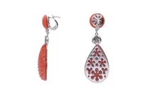 Orecchini con corallo e diamanti - Asta Speciale Natale